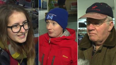 People in Stornoway ferry terminal