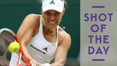 Kerber hit shot of day 12