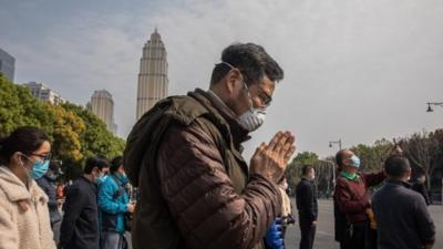 Mourner in Wuhan