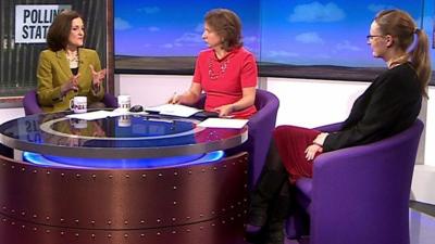 Theresa Villiers, Jo Coburn and Cat Smith