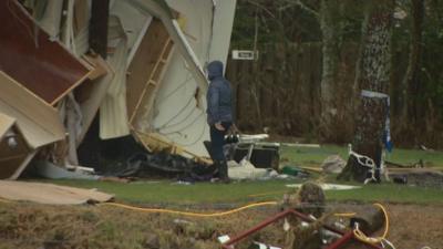 Caravan park damaged by Storm Frank