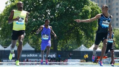 Usain Bolt and Zharnel Hughes