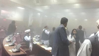 Photo taken by MP Naqibullah Faiq who was present in parliament during the attack