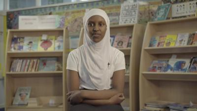 Young girl talking