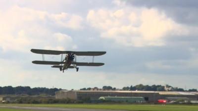 Swordfish aircraft at Sherburn Airfield