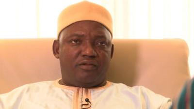 Adama Barrow speaks to the BBC