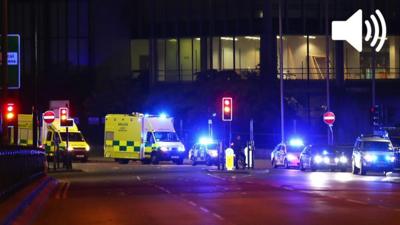 Emergency services outside Manchester arena