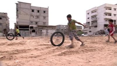 Children playing in Gaza