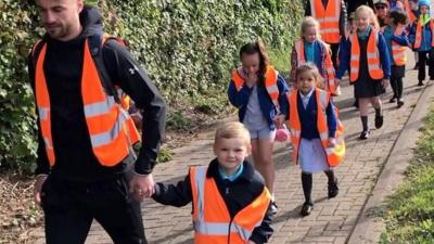 Children walking to school