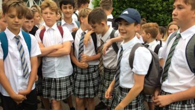 schoolboys in skirts