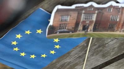 EU Flag and Chequers