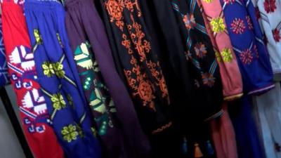 Ukrainian traditional embroidered clothes