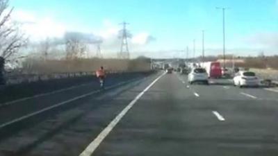 Just Eat cyclist on M6