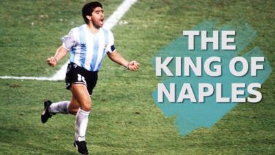 Diego Maradona's Argentina progress to the 1990 World Cup final after a penalty shootout win over Italy.