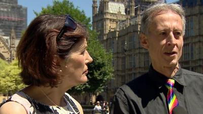 Rachel Barnes and Peter Tatchell