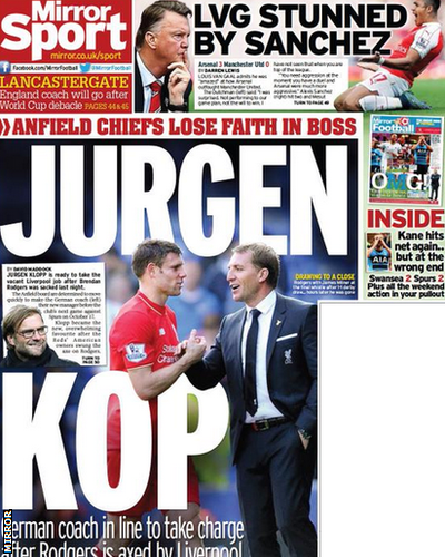 Daily Mirror backpage