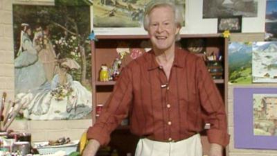 Tony Hart in studio