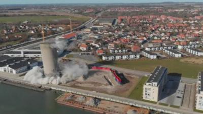 Silo demolition goes wrong in Denmark