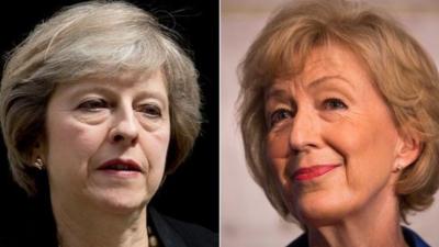 Theresa May(l) and Andrea Leadsom