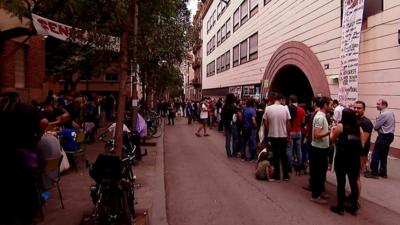 Outside a school in Catalonia