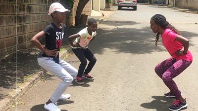 Exercising in the street