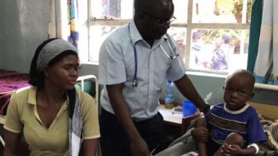 A child in a Malawi hospital