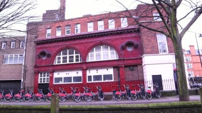 former Brompton Road tube station in London