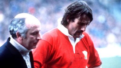 Paul Ringer leaves the field at Twickenham in 1980