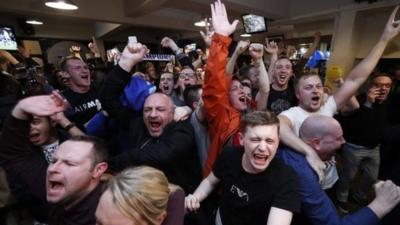 Fans celebrate second Chelsea goal