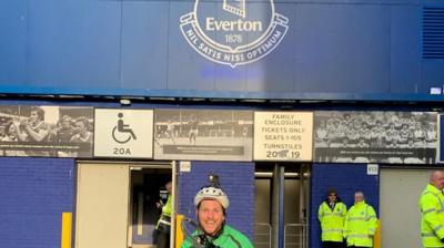 Ellis Palmer outside Goodison Park