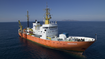 The M.V. Aquarius at sea