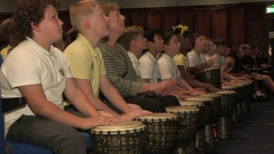 Children drumming