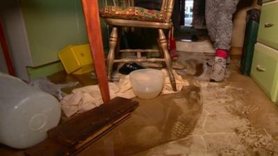 Flood damaged home in Carlisle, Cumbria