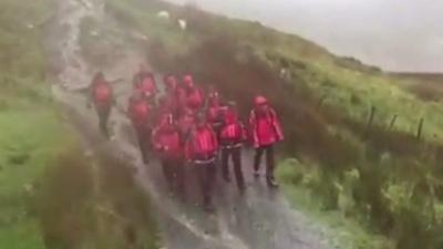 Llanberis Mountain Rescue Team on Snowdon