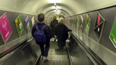 People using Tube escalator