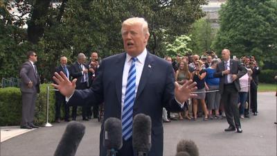 President Trump speaks to reporters