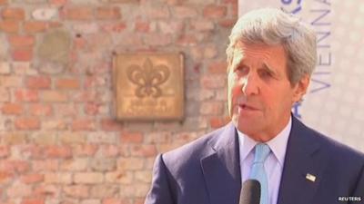 US Secretary of State John Kerry at a news conference on Iran nuclear talks