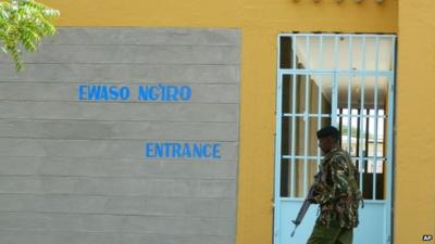 An armed policeman at Garissa University College, Kenya