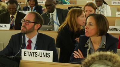 UN Human Rights Commissioner Zeid Ra'ad Al Hussein speaking in Geneva