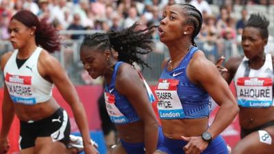 Women's 100m finish