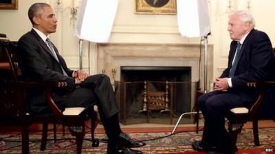 US President Barack Obama and Sir David Attenborough