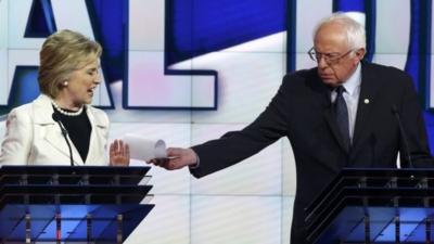 Hillary Clinton and Bernie Sanders