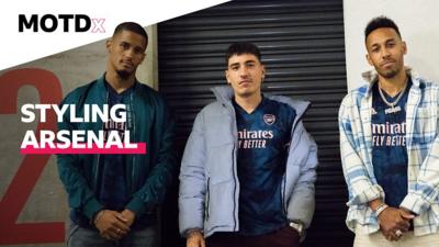 William Saliba, Hector Bellerin and Pierre-Emerick Aubameyang