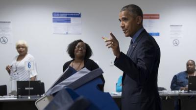 President Obama casts his ballot