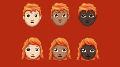 Ginger emojis and a few others make a debut.