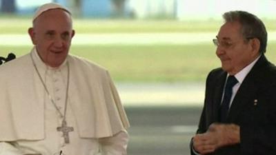 Pope Francis and Raul Castro