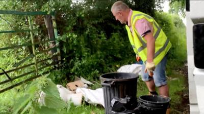 man with rubbish