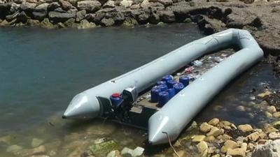 A dinghy intercepted off Libya's coast