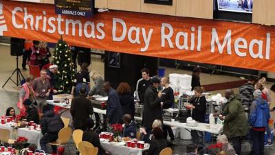 Euston station on Christmas day