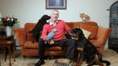 Sir Lindsay Hoyle with his pets